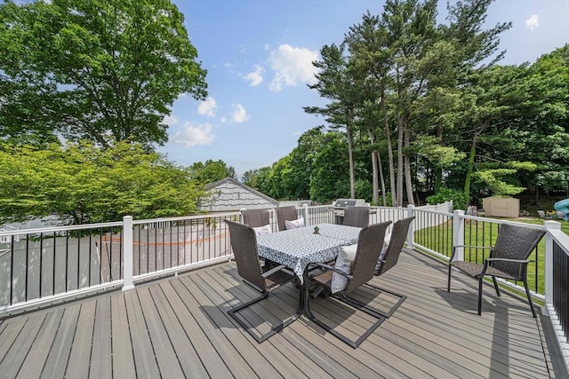 864 Front St, Weymouth, MA 02190 - wooden deck featuring outdoor dining space