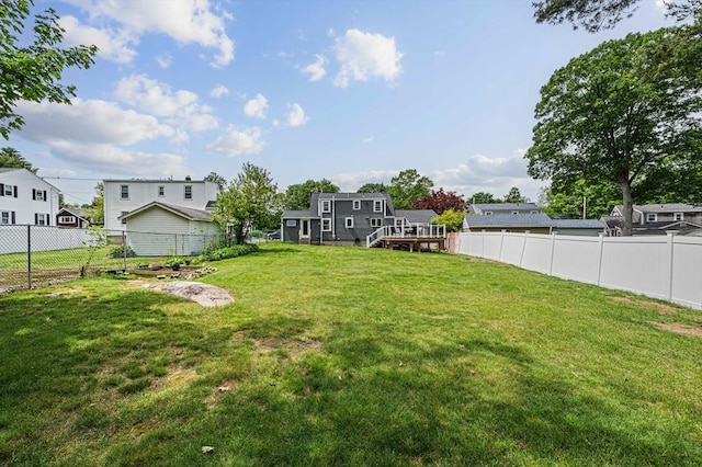 864 Front St, Weymouth, MA 02190 - view of yard with a wooden deck and a residential view