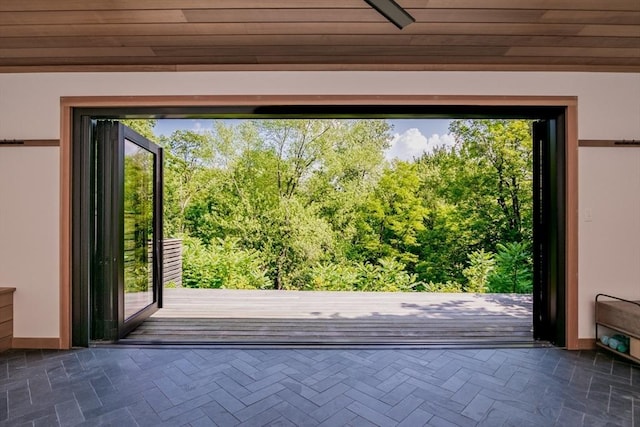 75 Lyman Rd, Northampton, MA 01060 - doorway featuring wooden ceiling and baseboards