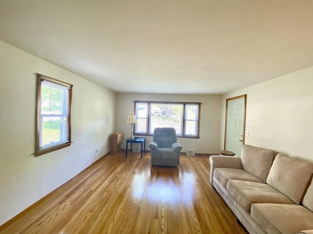 living room with light wood-style flooring