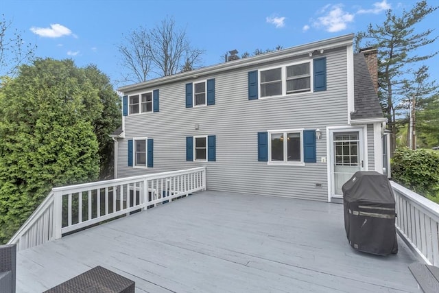 deck featuring area for grilling