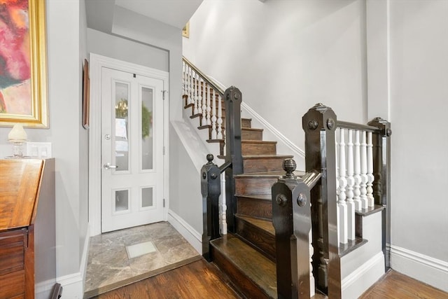 foyer featuring hardwood / wood-style flooring