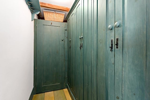 doorway to outside featuring light wood-style floors