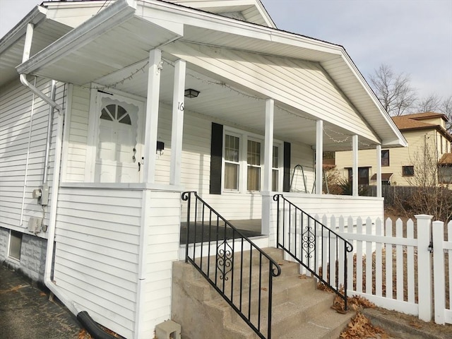 property entrance with a porch