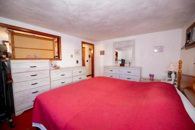 bedroom with a textured ceiling