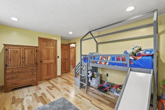 bedroom featuring light wood-type flooring