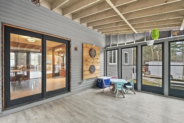 view of unfurnished sunroom