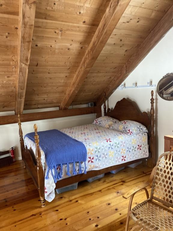 40 Provincetown View Rd, Plymouth, MA 02360 - bedroom with lofted ceiling with beams, wood ceiling, and hardwood / wood-style floors