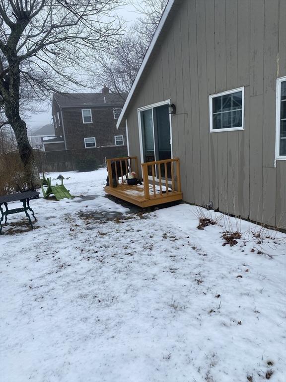 40 Provincetown View Rd, Plymouth, MA 02360 - snow covered property with a wooden deck