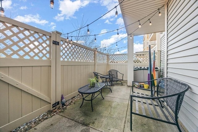 view of patio / terrace with a fenced backyard