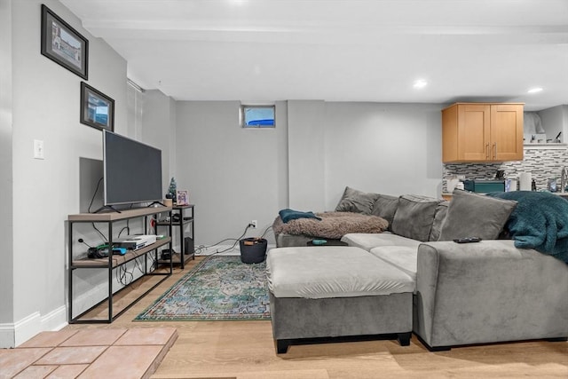 314 W 4th Unit 1, Boston, MA 02127 - living area featuring light wood-type flooring and recessed lighting