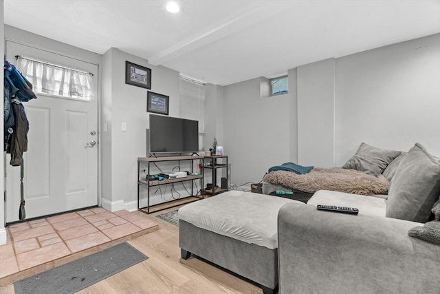 314 W 4th Unit 1, Boston, MA 02127 - living area featuring plenty of natural light, wood finished floors, and recessed lighting