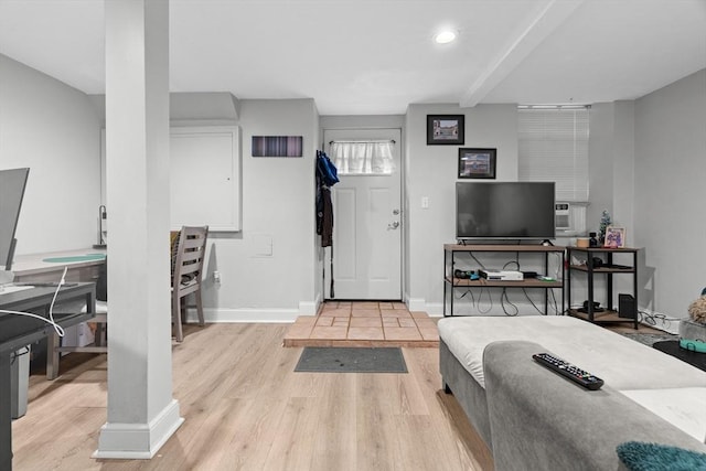 314 W 4th Unit 1, Boston, MA 02127 - entrance foyer with light wood finished floors and recessed lighting