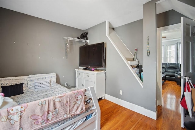 bedroom featuring light hardwood / wood-style flooring