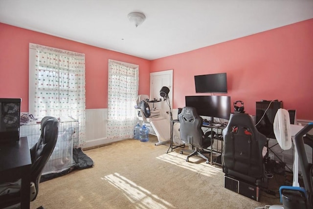 office area featuring carpet floors