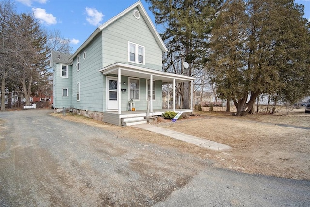 view of front of house with covered porch