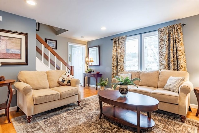 living room featuring hardwood / wood-style floors