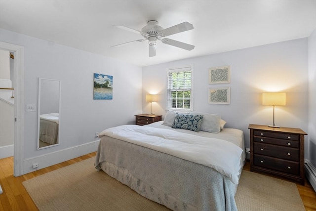 12 Wildwood Ter, Mattapoisett, MA 02739 - bedroom featuring wood finished floors, baseboard heating, and ceiling fan