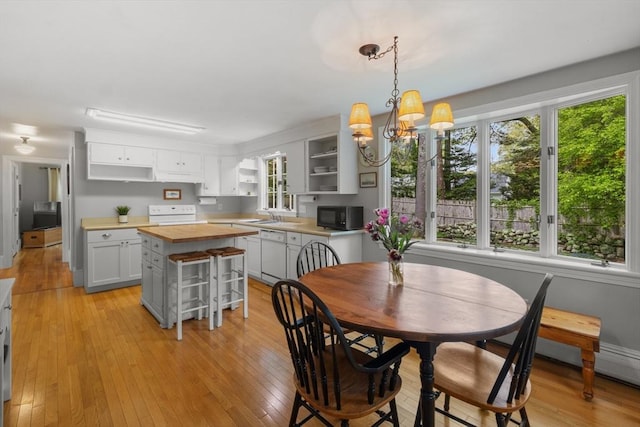 12 Wildwood Ter, Mattapoisett, MA 02739 - dining area featuring plenty of natural light, a chandelier, and light wood finished floors