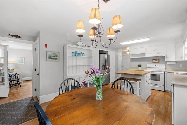 12 Wildwood Ter, Mattapoisett, MA 02739 - dining room with light wood-style floors and a chandelier