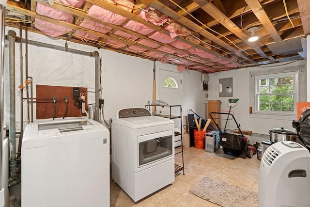 45 Fairfield St, Maynard, MA 01754 - washroom featuring separate washer and dryer and electric panel