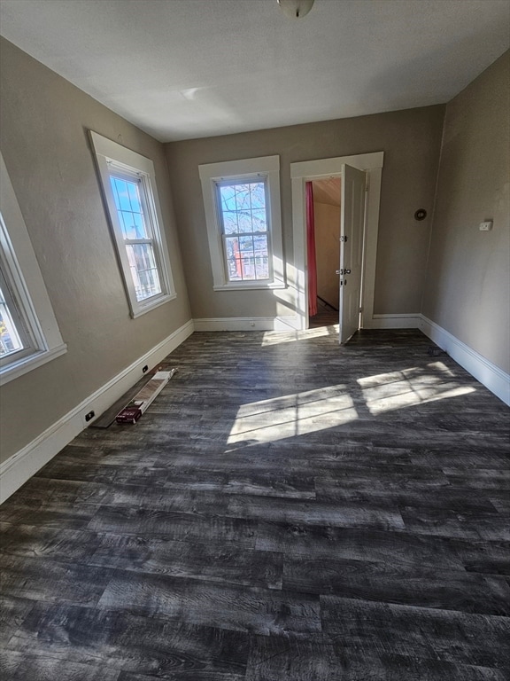 empty room featuring dark hardwood / wood-style floors