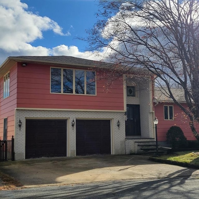 view of front of house with a garage