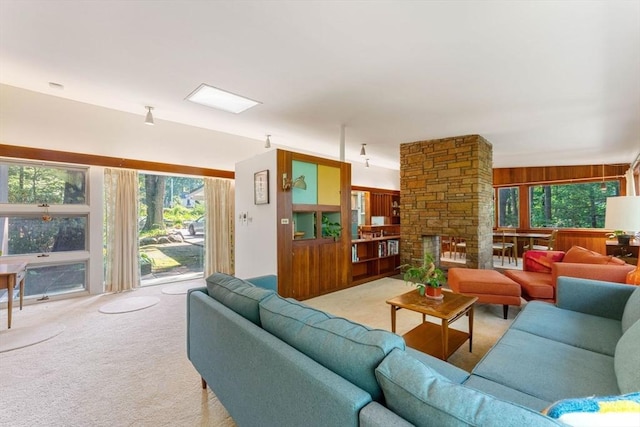 living room with carpet flooring