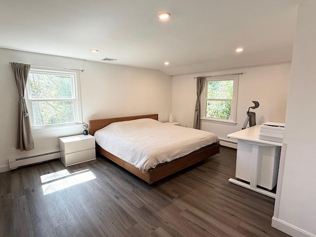 197 Winn St, Burlington, MA 01803 - bedroom featuring a baseboard radiator, dark wood-style floors, and visible vents