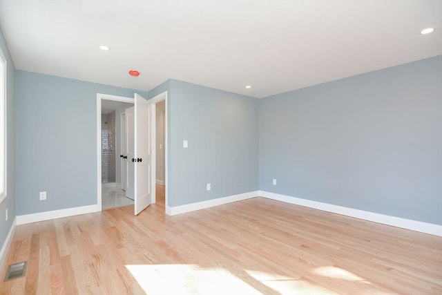 unfurnished bedroom featuring light hardwood / wood-style floors