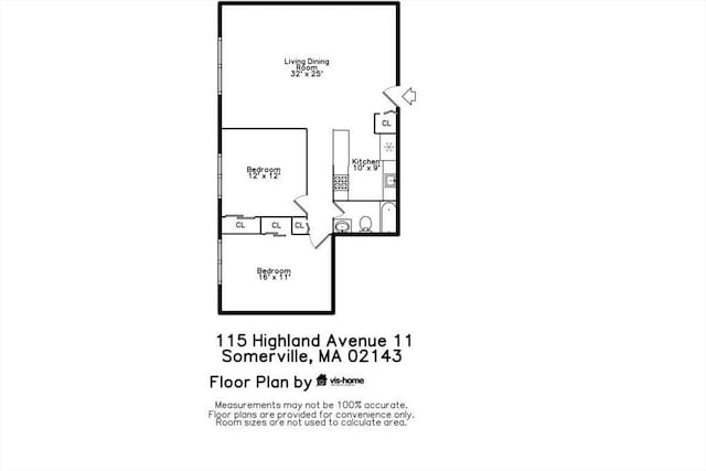 115 Highland Ave Unit 11, Somerville, MA 02143 - floor plan / room layout