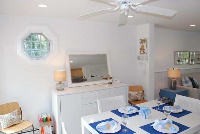 5 Hydrangea Ln Unit 5, Mashpee, MA 02649 - dining area featuring a ceiling fan and recessed lighting