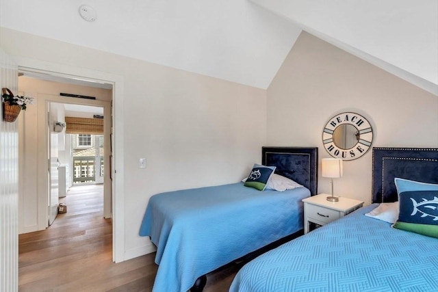 5 Hydrangea Ln Unit 5, Mashpee, MA 02649 - bedroom featuring wood finished floors and lofted ceiling