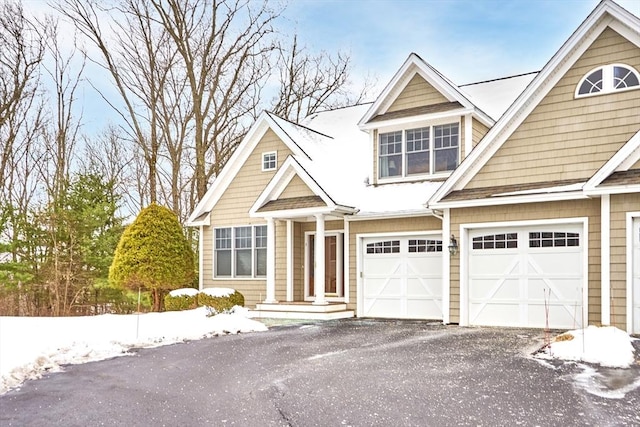 view of front of house with a garage