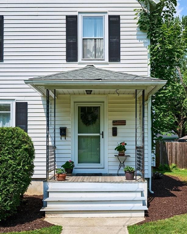 154 N Maple St, Northampton, MA 01062 - property entrance featuring covered porch