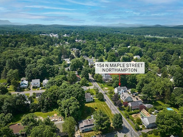 154 N Maple St, Northampton, MA 01062 - aerial view of property's location featuring a heavily wooded area