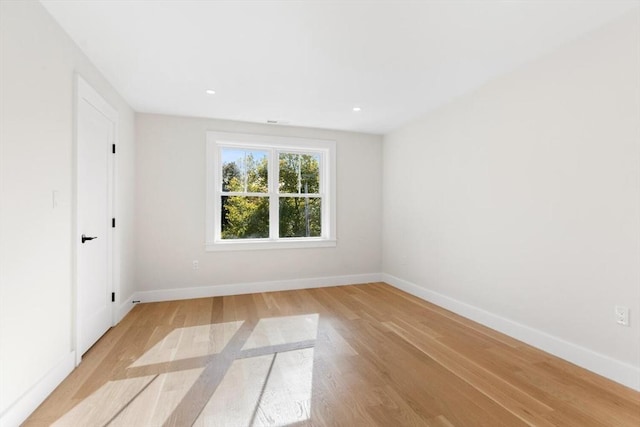 empty room featuring light wood-type flooring