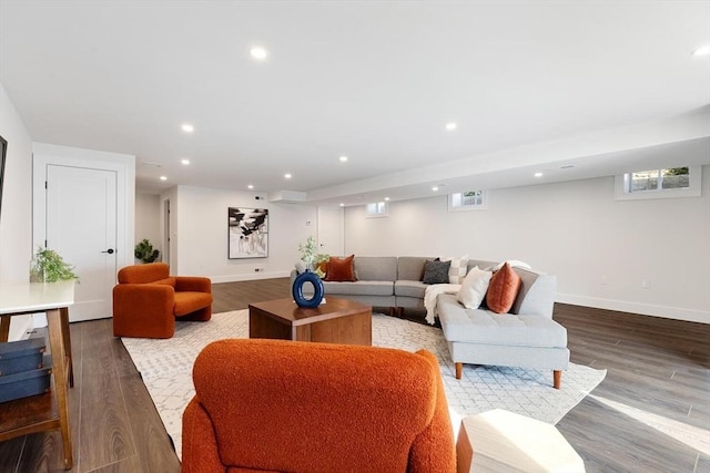 living room featuring hardwood / wood-style floors