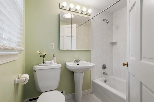 15 Thoreau Rd, Acton, MA 01720 - bathroom featuring baseboard heating and shower / washtub combination