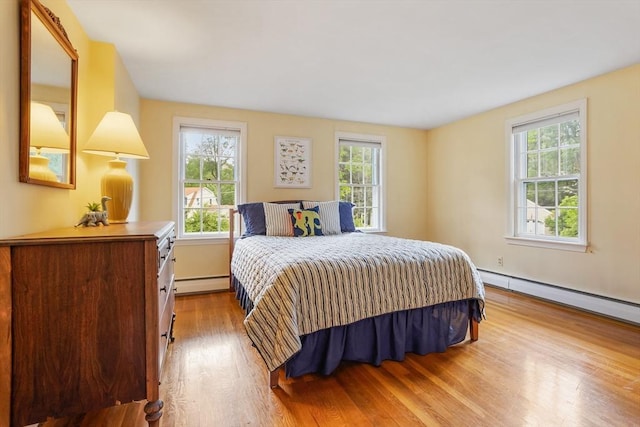 15 Thoreau Rd, Acton, MA 01720 - bedroom with multiple windows, wood finished floors, baseboard heating, and a baseboard radiator