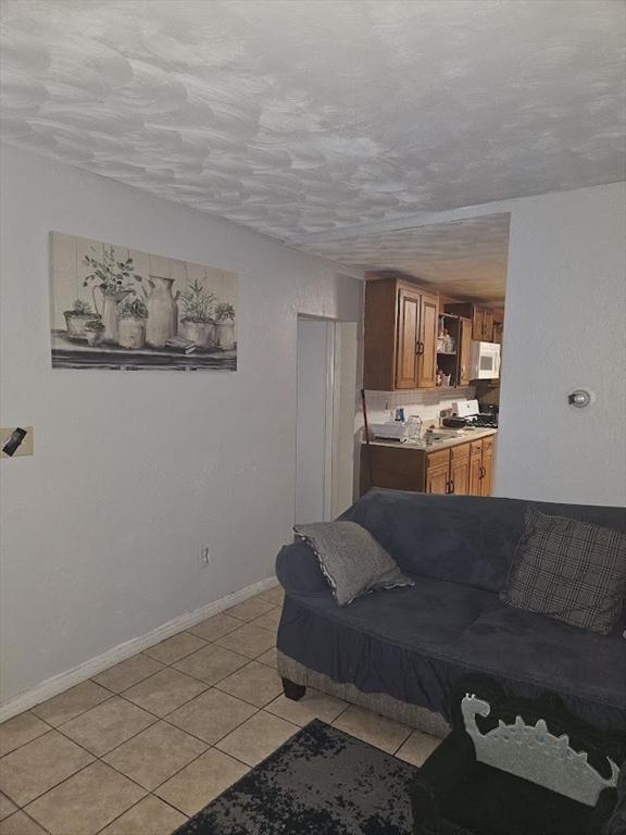192 Chestnut St, Chelsea, MA 02150 - living room featuring light tile patterned floors and baseboards