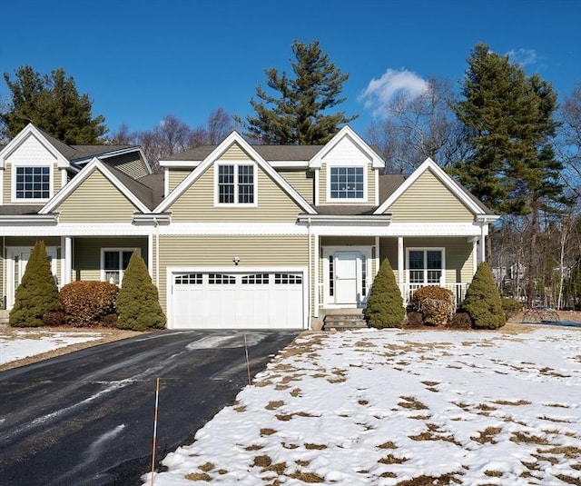 view of front of property featuring a garage