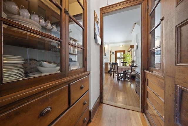 interior space with light hardwood / wood-style flooring