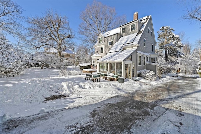 view of snow covered exterior