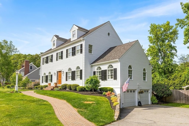 38 Thoreau Cir, Beverly, MA 01915 - colonial-style house with driveway, a garage, and a shingled roof