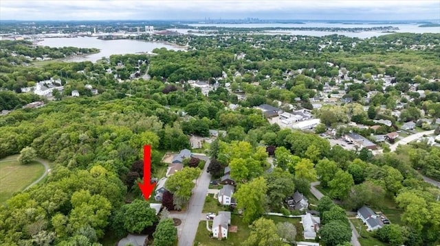 124 Mount Vernon Rd W, Weymouth, MA 02189 - aerial overview of property's location with a nearby body of water and nearby suburban area