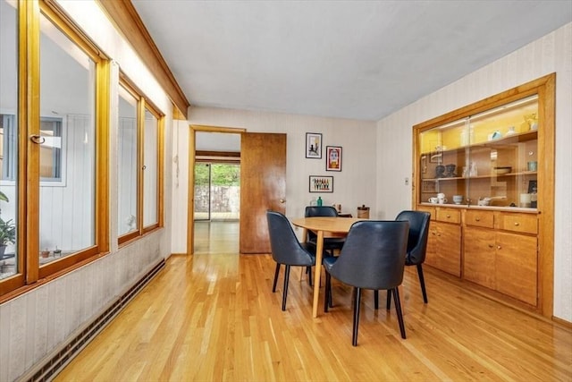 124 Mount Vernon Rd W, Weymouth, MA 02189 - dining area featuring a baseboard radiator and light wood-style flooring