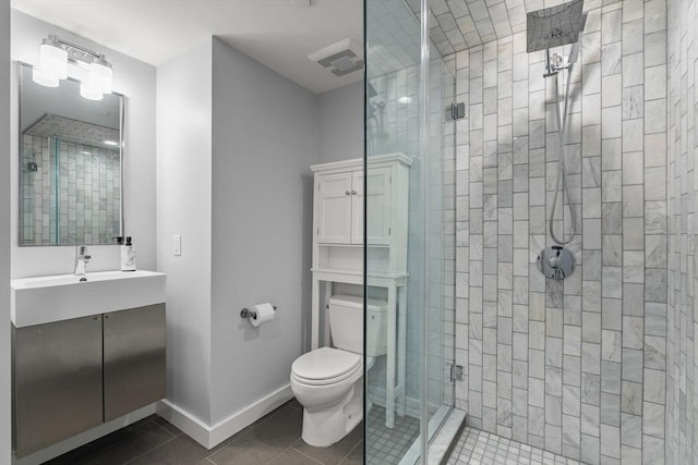 150 W Broadway Unit 203, Boston, MA 02127 - full bathroom with a shower stall, vanity, and tile patterned floors