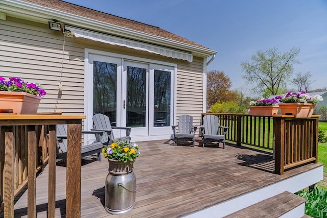 deck featuring french doors