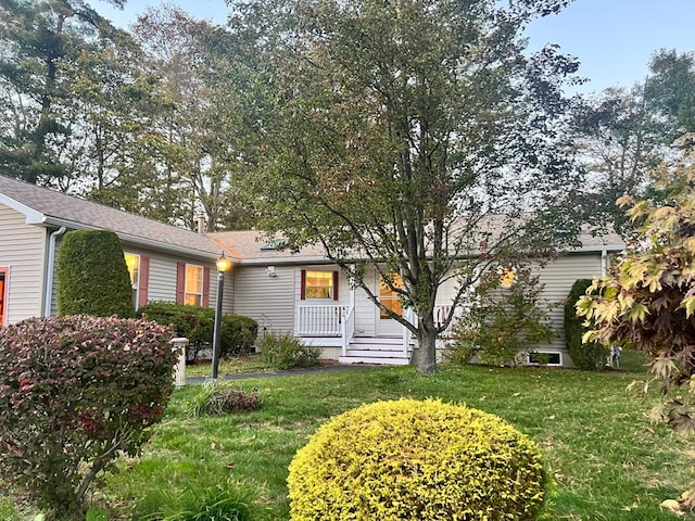 view of front of house with a front lawn